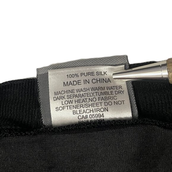 Polar Edge Shirt Mens Medium Black 100% Silk Base Layer Crew Neck Long Sleeve - Picture 4 of 9